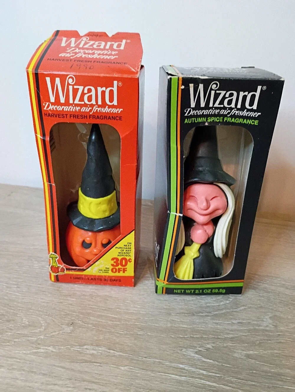 Vtg Wizard Brand Halloween Witch And Jack-o'-lantern Air Fresheners Bundle